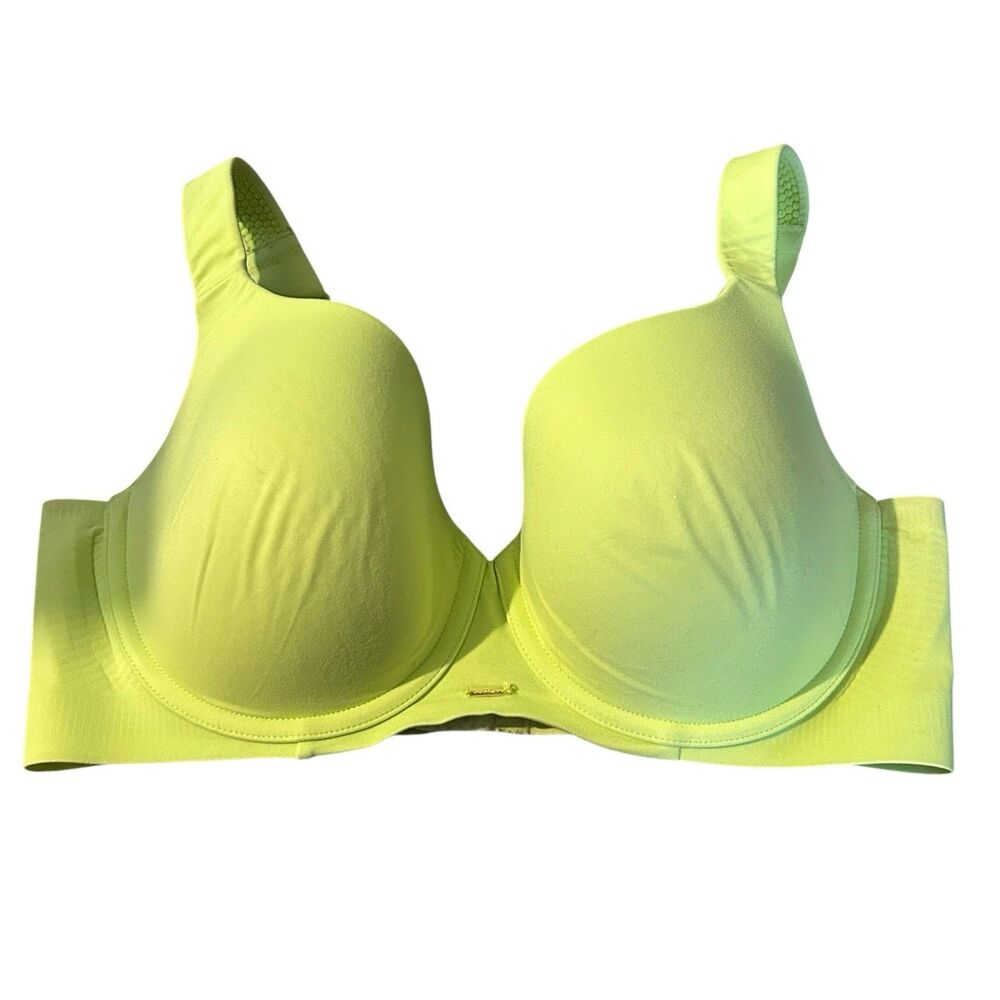 Cacique Lightly Lined Underwire Balconette Bra Size 38DD Pale Lime green